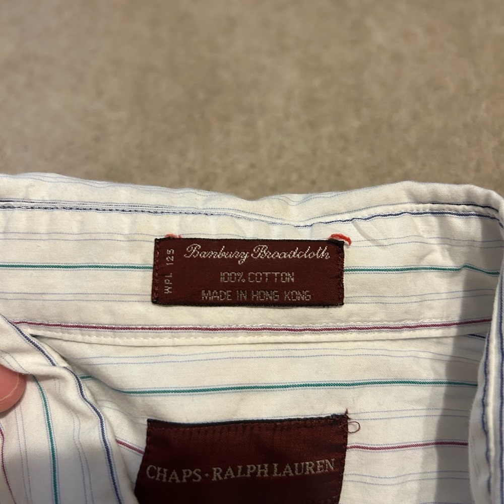 Ralph Lauren Striped Button Down Shirt Mens L Blue White Classic Preppy/Luxury - Picture 7 of 7